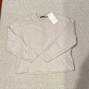 Zara Women’s Cream Crewneck Sweater